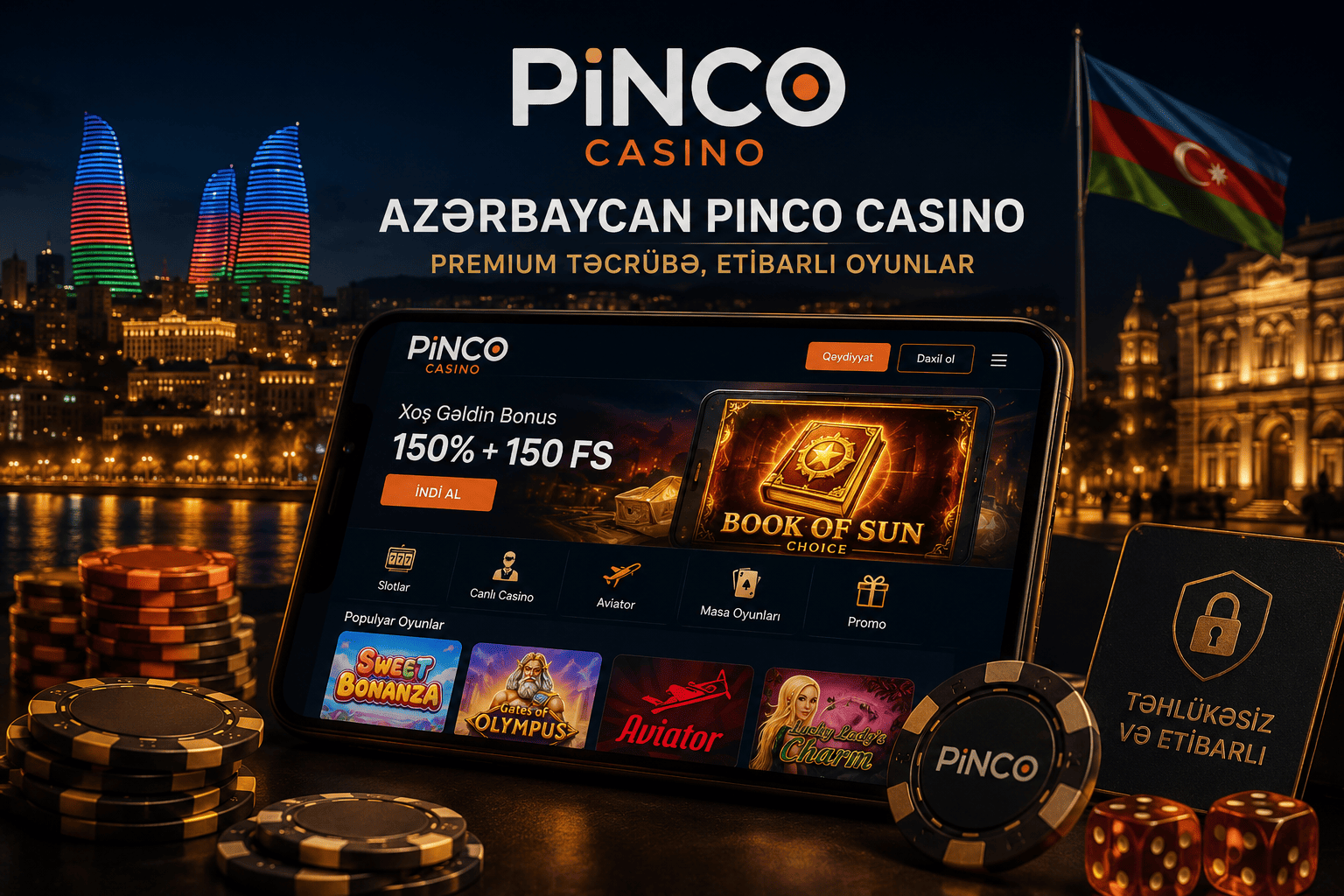 Pinco casino bonus bölməsi və promo kod şərtləri